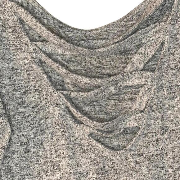 Popular 21 Heather Grey Long Sleeve Shirt With Back Cut Out Athlesure Comfort - Picture 5 of 7